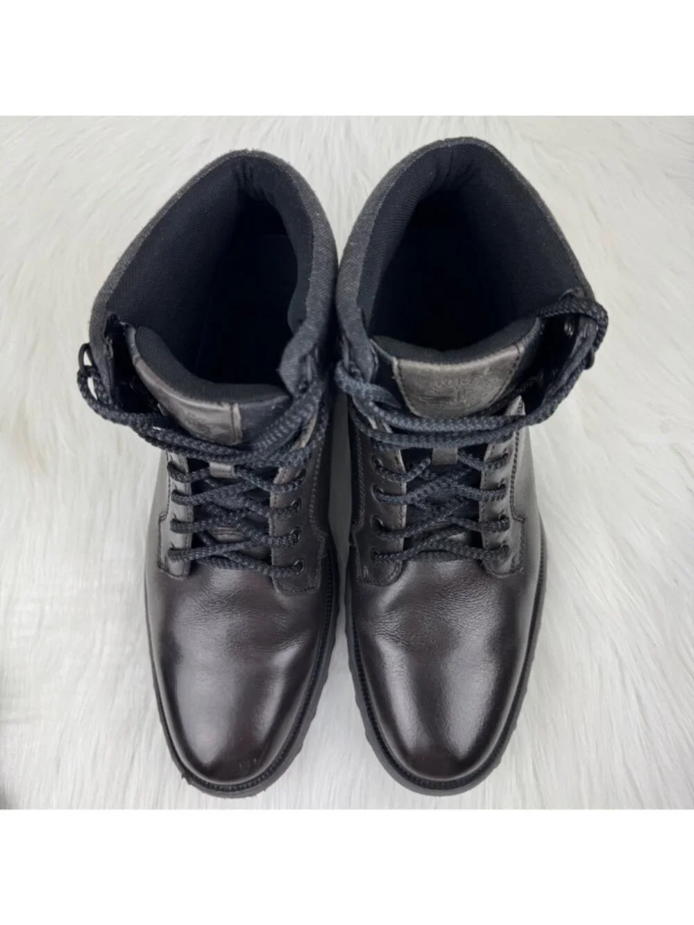 Dockers Lewis Leather Smart Series Boots Men’s 11.5M Lead Casual Comfort Brown